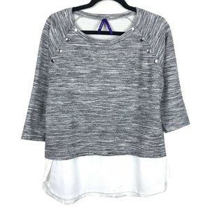 Seraphine Maternity Nursing Top Gray White Top S